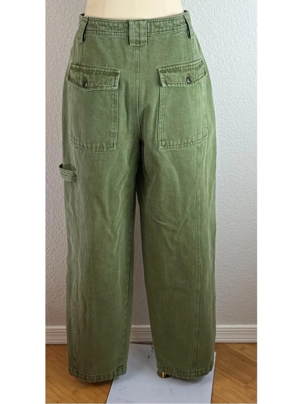 Alex Mill Pheobe Utility Cotton Cargo Pants Army Olive Green, size 30 - Picture 7 of 14